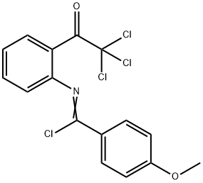 Benzenecarboximidoyl  chloride,  4-methoxy-N-[2-(trichloroacetyl)phenyl]-  (9CI)