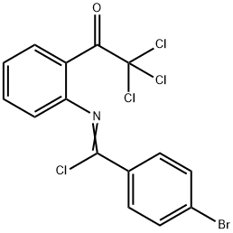 Benzenecarboximidoyl  chloride,  4-bromo-N-[2-(trichloroacetyl)phenyl]-  (9CI)