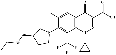 1-cyclopropyl-7-[3-(ethylaminomethyl)pyrrolidin-1-yl]-6-fluoro-4-oxo-8 -(trifluoromethyl)quinoline-3-carboxylic acid