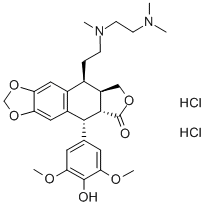 [5R-(5ALPHA,5ABETA,8AALPHA,9BETA)]-9-[2-[N-[2-(二甲基氨基)乙基]-N-甲基氨基]乙基]-5-(4-羟基-3,5-二甲氧基苯基)-5,5A,6,8,8A,9-六氢呋喃并[3',4':6,7]萘并[2,3-D]-1,3-二氧戊环-6-酮二盐酸盐