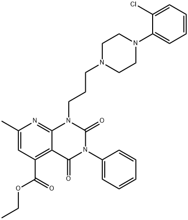 ethyl 10-[3-[4-(2-chlorophenyl)piperazin-1-yl]propyl]-3-methyl-7,9-dio xo-8-phenyl-2,8,10-triazabicyclo[4.4.0]deca-1,3,5-triene-5-carboxylate