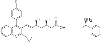 (3R,5S)-7-[2-环丙基-4-(4-氟苯基)-3-喹啉-基]-3,5-二羟基-6-庚酸(+)苯乙胺