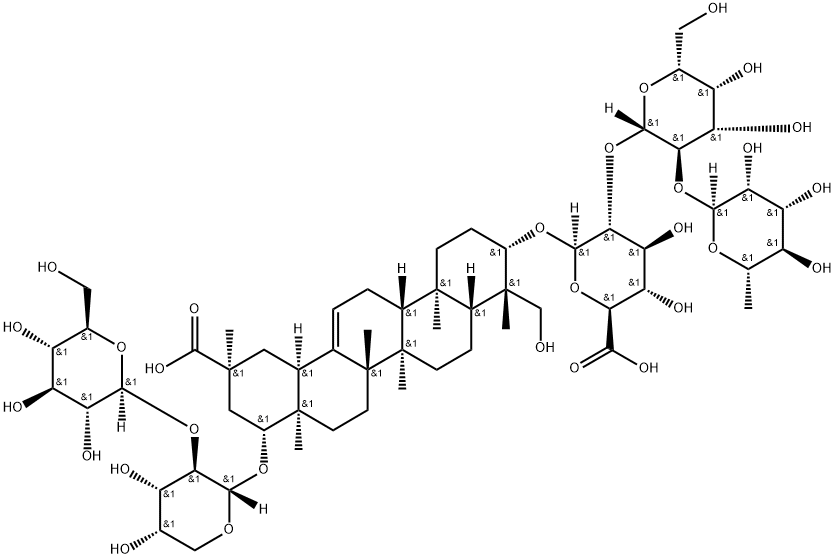 6-[[11-carboxy-9-[4,5-dihydroxy-3-[2,4,5-trihydroxy-6-(hydroxymethyl)o xan-3-yl]oxy-oxan-2-yl]oxy-4-(hydroxymethyl)-4,6a,6b,8a,11,14b-hexamet hyl-1,2,3,4a,5,6,7,8,9,10,12,12a,14,14a-tetradecahydropicen-3-yl]oxy]- 5-[4,5-dihydroxy-6-(hydroxymethyl)-3-(3,4,5-trihydroxy-6-methyl-oxan-2 -yl)oxy-oxan-2-yl]oxy-3,4-dihydroxy-oxane-2-carboxylic acid