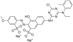disodium 7-[4-chloro-6-(N-ethyl-o-toluidino)-1,3,5-triazin-2-ylamino]-4-hydroxy-3-(4-methoxy-2-sulfonatophenylazo)-2-naphthalenesulfonate