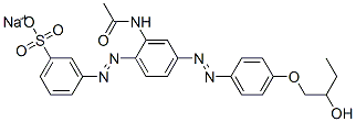 Sodium 3-[[2-(acetamino)-4-[[4-(2-hydroxybutoxy)phenyl]azo]phenyl]azo] benzenesulfonate