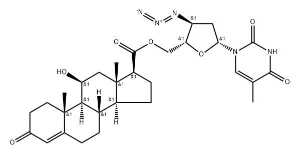 3'-azido-3'-deoxy-5'-O-((11-hydroxy-3-oxo-17-androst-4-enyl)carbonyl)thymidine