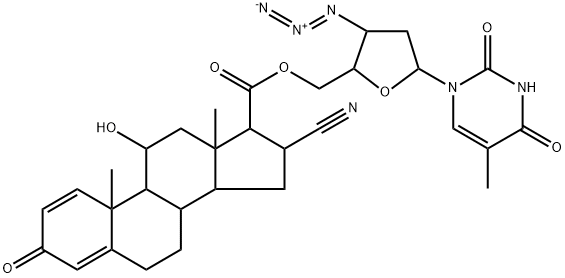 3'-azido-3'-deoxy-5'-O-((16-cyano-11-hydroxy-3-oxo-17-androsta-1,4-dienyl)carbonyl)thymidine