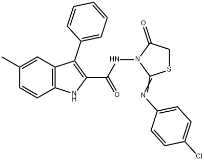 N-[2-(4-chlorophenyl)imino-4-oxo-thiazolidin-3-yl]-5-methyl-3-phenyl-1 H-indole-2-carboxamide
