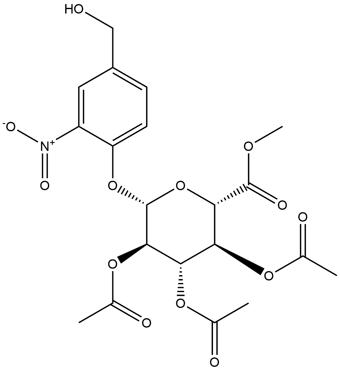 (25,3R,45,55,65)-2-(4-(hydroxymethyl)-2-nitrophenoxy)-6-(methoxycarbonyl)tetrahydro-2H-pyran-3,4,5-triyl triacetate