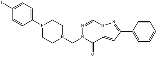 4-[[4-(4-fluorophenyl)piperazin-1-yl]methyl]-8-phenyl-1,3,4,9-tetrazab icyclo[4.3.0]nona-2,6,8-trien-5-one