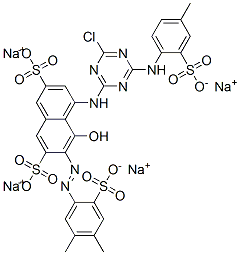 tetrasodium 4-[4-chloro-6-(4-methyl-2-sulfophenylamino)-1,3,5-triazin-2-ylamino]-6-(4,5-dimethyl-2-sulfophenylazo)-5-hydroxynaphthalene-2,7-disulfonate