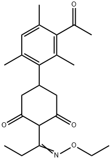 1-(4-(3-acetyl-2,4,6-trimethylphenyl)-2,6-cyclohexanedionyl)-O-ethyl propionaldehyde oxime