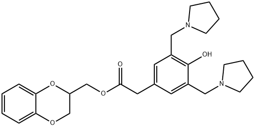 bis(pyrrolidinomethyl)-4-hydroxyphenylacetic acid 1,4-benzodioxanyl-2-methyl ester