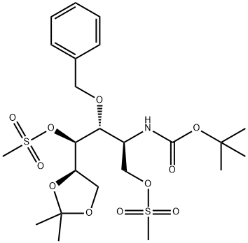 D-Glucitol, 2-deoxy-2-(1,1-dimethylethoxy)carbonylamino-5,6-O-(1-methylethylidene)-3-O-(phenylmethyl)-, 1,4-dimethanesulfonate