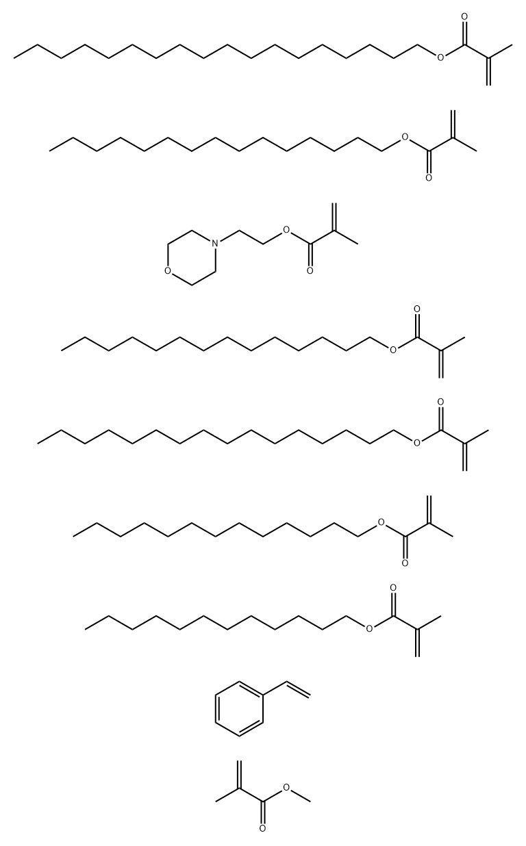 Dodecyl  2-methyl-2-propenoate polymer with ethenylbenzene, hexadecyl 2-methyl-2-propenoate, methyl 2-methyl-2-propenoate, 2-(4-morpholinyl)ethyl 2-methyl-2-propenoate, octadecyl 2-methyl-2-propenoate, pentadecyl 2-methyl-2-propenoate, tetradecyl 2-methyl