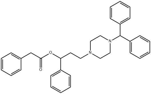 Benzeneacetic acid, 3-(4-(diphenylmethyl)-1-piperazinyl)-1-phenylpropy l ester