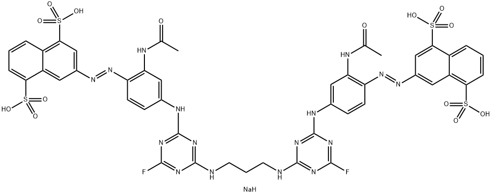 1,5-Naphthalenedisulfonic acid, 3,3-1,3-propanediylbisimino(6-fluoro-1,3,5-triazine-4,2-diyl)imino2-(acetylamino)-4,1-phenyleneazobis-, sodium salt