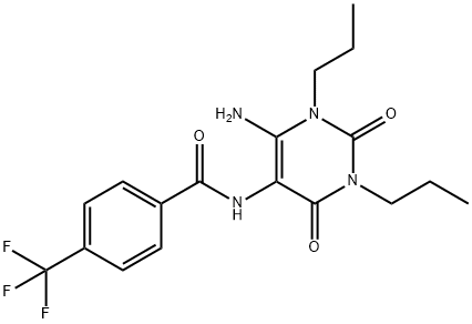 Benzamide,  N-(6-amino-1,2,3,4-tetrahydro-2,4-dioxo-1,3-dipropyl-5-pyrimidinyl)-4-(trifluoromethyl)-