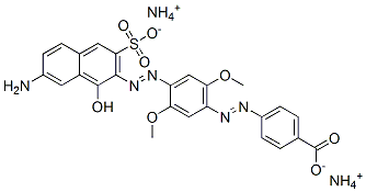 1-Hydroxy-2-[4-(4-carboxyphenylazo)-(2,5-dimethoxyphenylazo)]-3-sulfo-7-aminonaphthalene diammonium salt