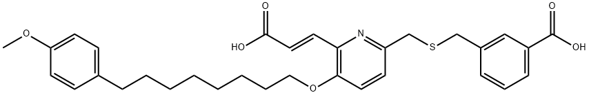 (E)-3-((((6-(2-carboxyethenyl)-5-((8-(4-methoxyphenyl)octyl)oxy)-2-pyridinyl)methyl)thio)methyl)benzoic acid