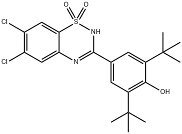4-(6,7-dichloro-4H-1,2,4-benzothiadiazine-3-yl)-2,6-bis(1,1-dimethylethyl)phenol-S,S-dioxide