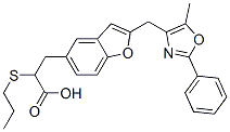 3-(2-((5-methyl-2-phenyloxazol-4-yl)methyl)benzofuran-5-yl)-2-(propylsulfanyl)propionic acid