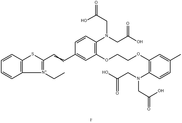 1-(5-(2-(2-N-ethylbenzothiazolinium)ethenyl)-2-aminophenoxy)-2-(2-amino-5-methylphenoxy)ethane-N,N,N',N'-tetraacetic acid