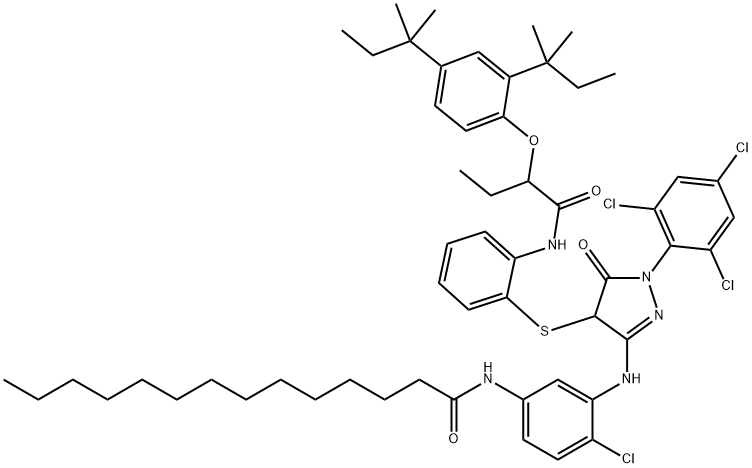 1-(2,4,6-三氯苯基)-3-(5-十四酰胺基-2-氯苯胺基)-4-[2-[alpha-(2,4-二特戊基苯氧基)丁酰胺基]苯硫基]-5-吡唑酮