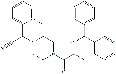 2-(N-(diphenylmethyl)amino)propanoic acid-4-((2-methyl-3-pyridinyl)cyanomethyl)piperazine