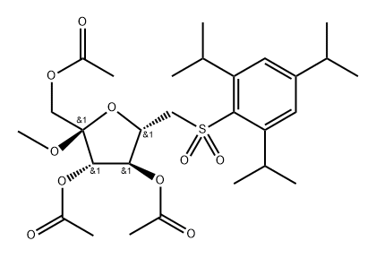 .alpha.-D-Fructofuranoside, methyl 6-deoxy-6-2,4,6-tris(1-methylethyl)phenylsulfonyl-, triacetate