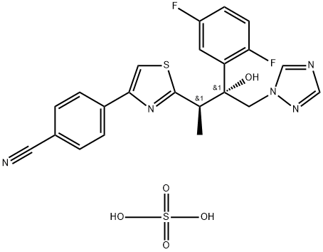 4-(2-((2R,3R)-3-(2,5-二氟苯基)-3-羟基-4-(1H-1,2,4-三唑-1-基)丁基-2-基)噻唑-4-基)苯甲腈 硫酸盐
