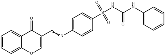 Benzenesulfonamide, 4-(((4-oxo-4H-1-benzopyran-3-yl)methylene)amino)-N -((phenylamino)carbonyl)-