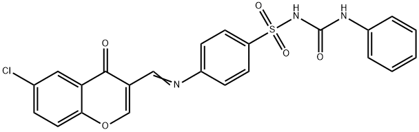 Benzenesulfonamide, 4-(((6-chloro-4-oxo-4H-1-benzopyran-3-yl)methylene )amino)-N-((phenylamino)carbonyl)-