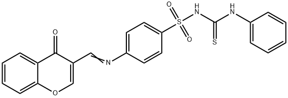 Benzenesulfonamide, 4-(((4-oxo-4H-1-benzopyran-3-yl)methylene)amino)-N -((phenylamino)thioxomethyl)-