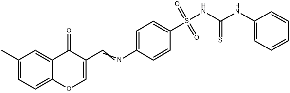 Benzenesulfonamide, 4-(((6-methyl-4-oxo-4H-1-benzopyran-3-yl)methylene )amino)-N-((phenylamino)thioxomethyl)-