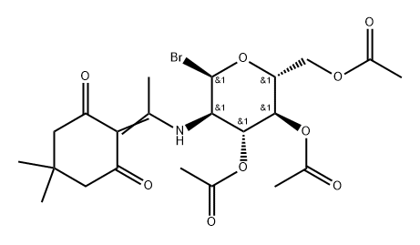 .alpha.-D-Glucopyranosyl bromide, 2-deoxy-2-1-(4,4-dimethyl-2,6-dioxocyclohexylidene)ethylamino-, 3,4,6-triacetate