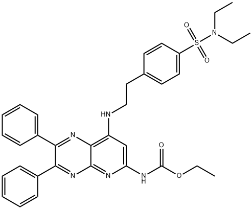 ethyl N-[7-[2-[4-(diethylsulfamoyl)phenyl]ethylamino]-3,4-diphenyl-2,5 ,10-triazabicyclo[4.4.0]deca-2,4,7,9,11-pentaen-9-yl]carbamate