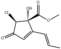 (1S)-1-Hydroxy-2-[(E)-1-propenyl]-5β-chloro-4-oxo-2-cyclopentene-1β-carboxylic acid methyl ester