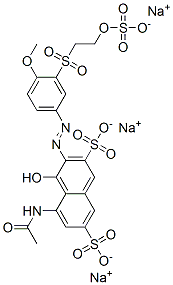 TRISODIUM 5-(ACETYLAMINO)-4-HYDROXY-3-[[4-METHOXY-3-[[2-(SULPHONATOOXY)ETHYL]SULPHONYL]PHENYL]AZO]N