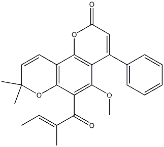 5-Methoxy-8,8-dimethyl-6-(2-methyl-1-oxo-2-butenyl)-4-phenyl-2H,8H-benzo[1,2-b:3,4-b']dipyran-2-one