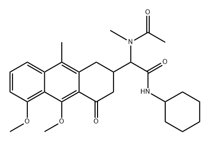 2-Anthraceneacetamide,N-cyclohexyl-1,2,3,4-tetrahydro-5,10-dimethoxy-9-methyl-alpha-(N-methylacetamido)-4-oxo-(8CI)