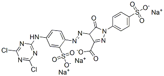 trisodium 4-[[4-[(4,6-dichloro-1,3,5-triazin-2-yl)amino]-2-sulphonatophenyl]azo]-4,5-dihydro-5-oxo-1-(4-sulphonatophenyl)-1H-pyrazole-3-carboxylate