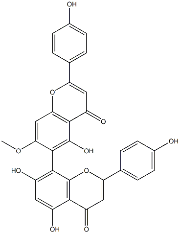 (-)-4',4''',5,5'',7''-Pentahydroxy-7-methoxy-6,8''-biflavone