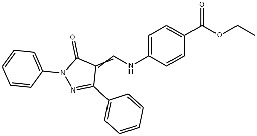4-[[(3,4-Dihydro-3-oxo-2,5-diphenyl-2H-pyrazol-4-ylidene)methyl]amino]benzoic acid ethyl ester