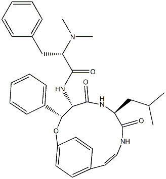 (αS)-α-Dimethylamino-N-[(3R,4S,7S)-7-(2-methylpropyl)-5,8-dioxo-3-phenyl-2-oxa-6,9-diazabicyclo[10.2.2]hexadeca-10,12,14(1),15-tetren-4-yl]benzenepropanamide