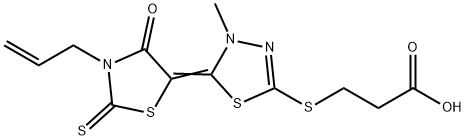 3-[[5-[3-allyl-4-oxo-2-thioxothiazolidin-5-ylidene]-4,5-dihydro-4-methyl-1,3,4-thiadiazol-2-yl]thio]propionic acid