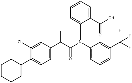 Benzoic  acid,  2-[[2-(3-chloro-4-cyclohexylphenyl)-1-oxopropyl][3-(trifluoromethyl)phenyl]amino]-