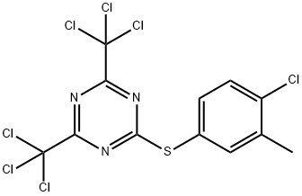 2-[(4-Chloro-3-methylphenyl)thio]-4,6-bis(trichloromethyl)-1,3,5-triazine