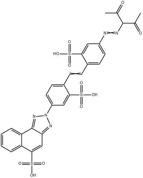 2-[4-[4-[(1-acetylacetonyl)azo]-2-sulphostyryl]-3-sulphophenyl]-2H-naphtho[1,2-d]triazole-5-sulphonic acid