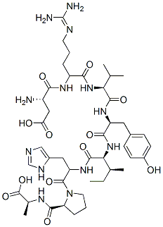 (3S)-3-amino-3-[[(1S)-1-[[(1S)-1-[[(1S)-1-[[(1S,2S)-1-[[(2S)-1-[(2S)-2 -[[(1S)-1-carboxyethyl]carbamoyl]pyrrolidin-1-yl]-3-(3H-imidazol-4-yl) -1-oxo-propan-2-yl]carbamoyl]-2-methyl-butyl]carbamoyl]-2-(4-hydroxyph enyl)ethyl]carbamoyl]-2-methyl-propyl]carbamoyl]-4-(diaminomethylidene amino)butyl]carbamoyl]propanoic acid